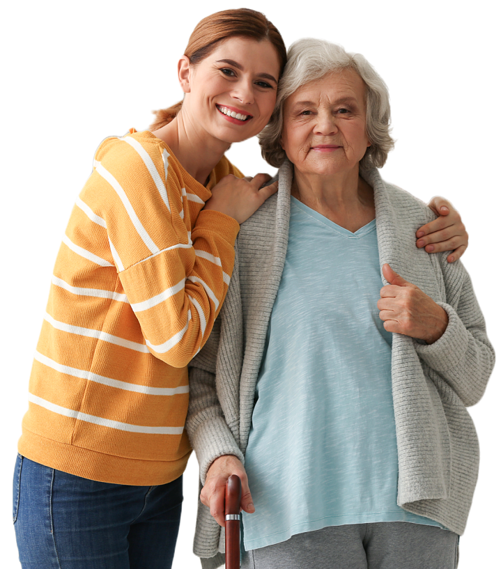 caretaker hugging the elderly